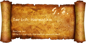 Imrich Harmatka névjegykártya